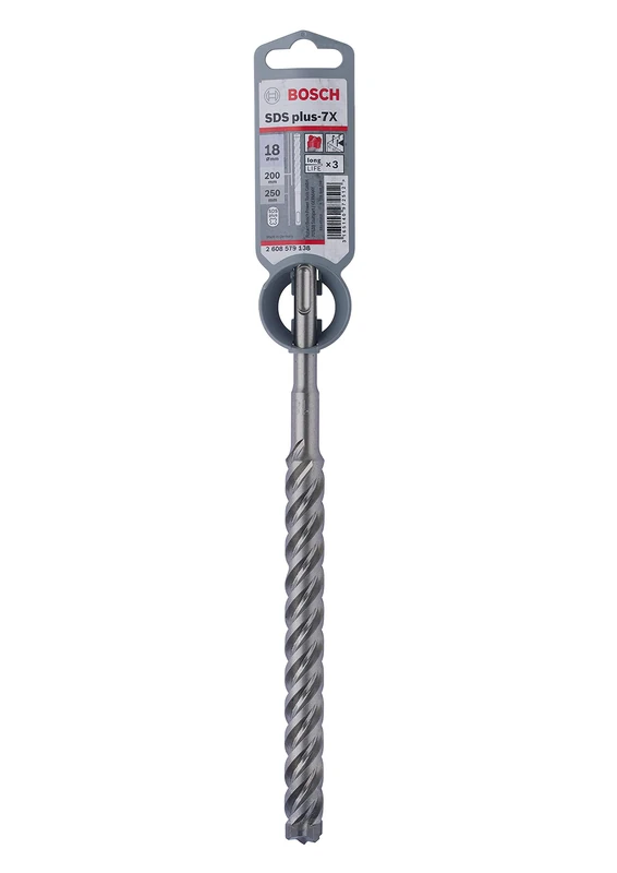 Bosch Professional 2608579138 SDS plus-7X hammer drill for concrete and masonry, 18 x 200 x 250 mm, hammer accessories), 250 mm