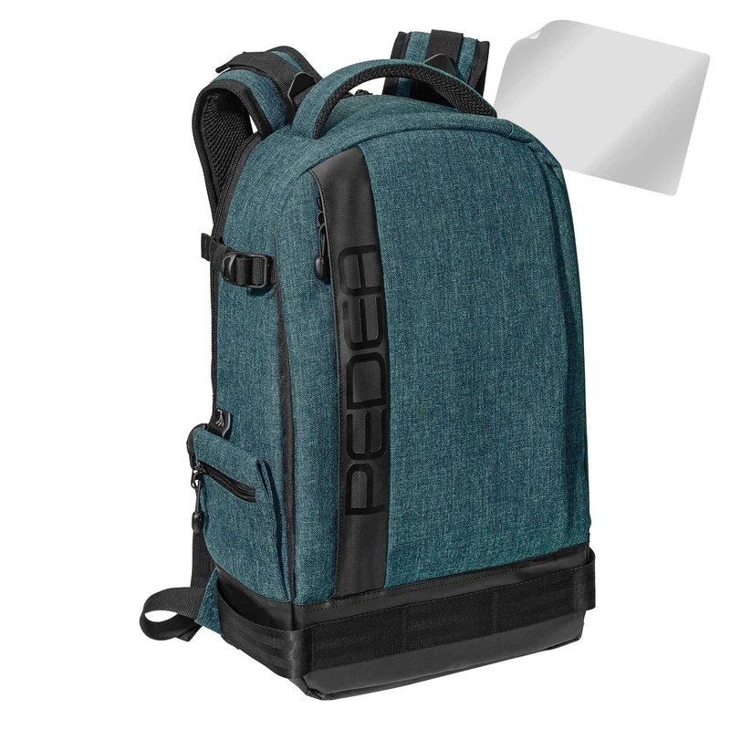 PEDEA SLR Camera Backpack with Screen Protector for Olympus E-M10, E-M5 Mark II, Pen E-PL8 E-PL9 / Canon EOS M50 / Nikon D5600, D7500 / Panasonic Lumix DMC G9 G70 G81 GX8 GX80 Petrol
