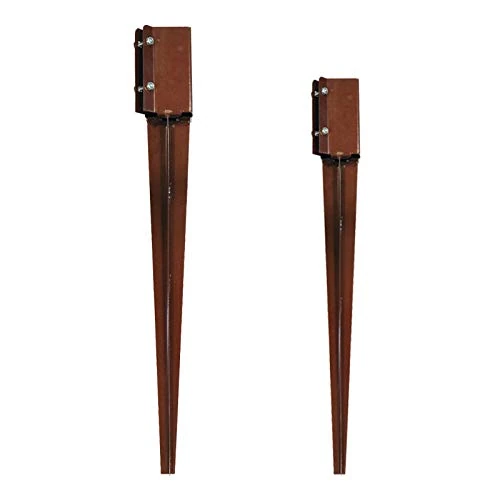 Fence Post Spikes & Shoes, Bolt Down Holders, Easy Grip ~ 50/75/100mm Garden Timber Support Stakes (2, 50mm x 450mm Bolt Spike)
