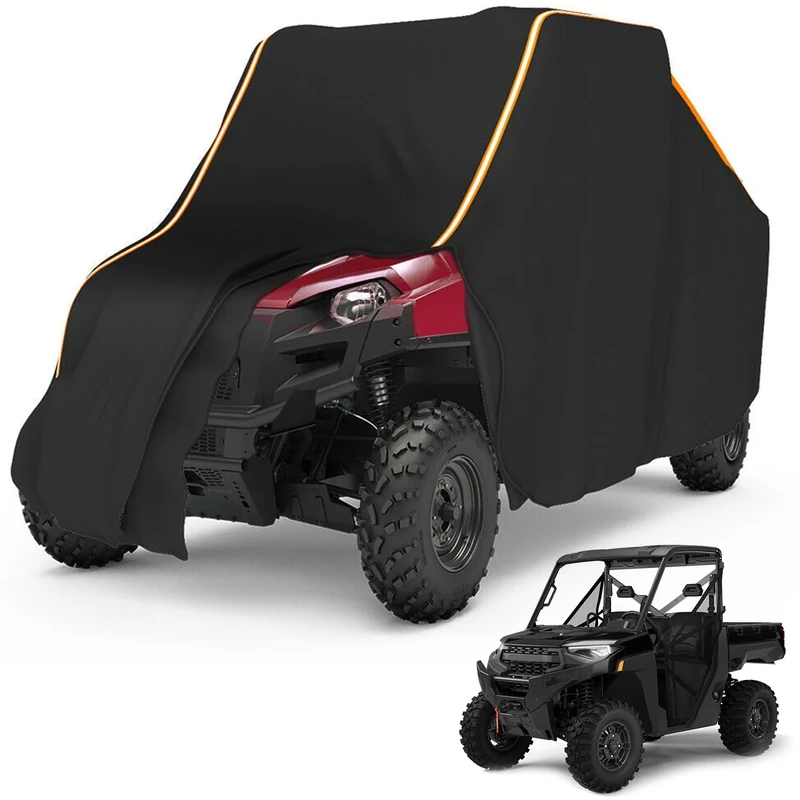 Ranger Cover 2-seat, Kemimoto UTV Covers Waterproof All Weather Storage with Reflective Strip Compatible with Polaris Ranger RZR Protect Your SxS from Rain, Snow, Dirt, Debris and Damaging UV Rays