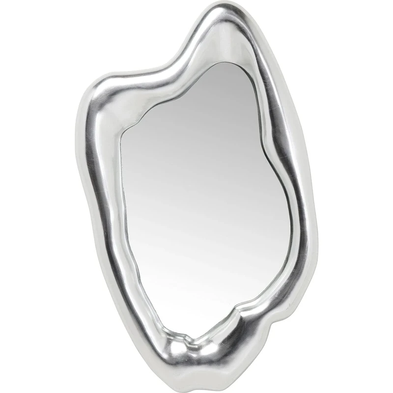 Kare Hologram Design Mirror 117 x 68 cm Silver Wall Mirror with Organic Frame Various Designs Available (H x W x D) 115.5 x 68 x 8.5 cm
