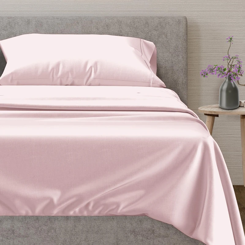 Mayfair Linen 100% Egyptian Cotton Sheets, Blush Twin XLSheets Set, 600 Thread Count Long Staple Cotton, Sateen Weave for Soft and Silky Feel, Fits Mattress Upto 18'' DEEP Pocket
