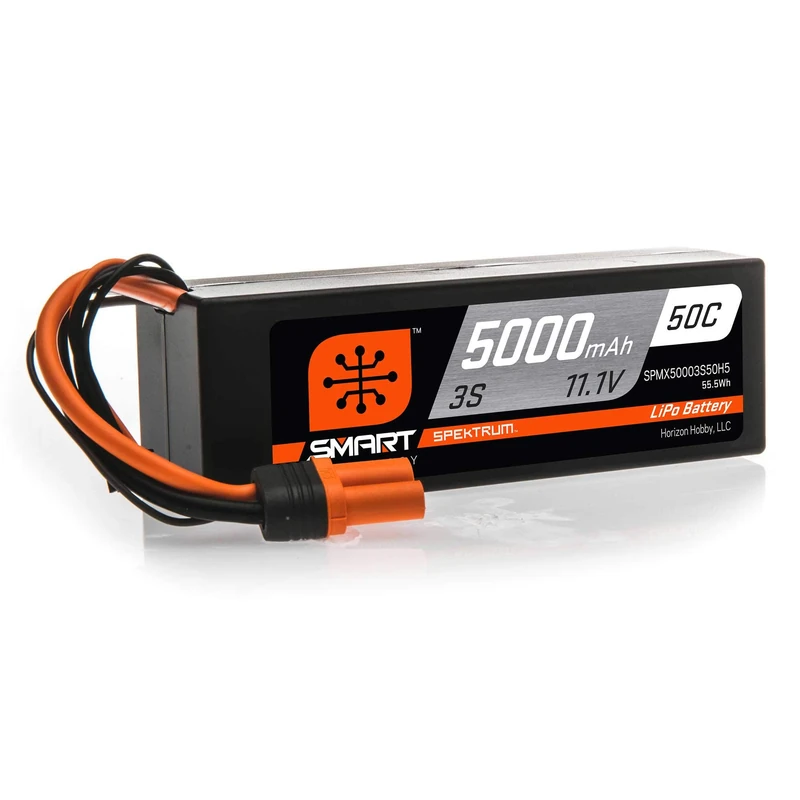 11.1V 5000mAh 3S 50C Smart Hard Case LiPo Battery: IC5