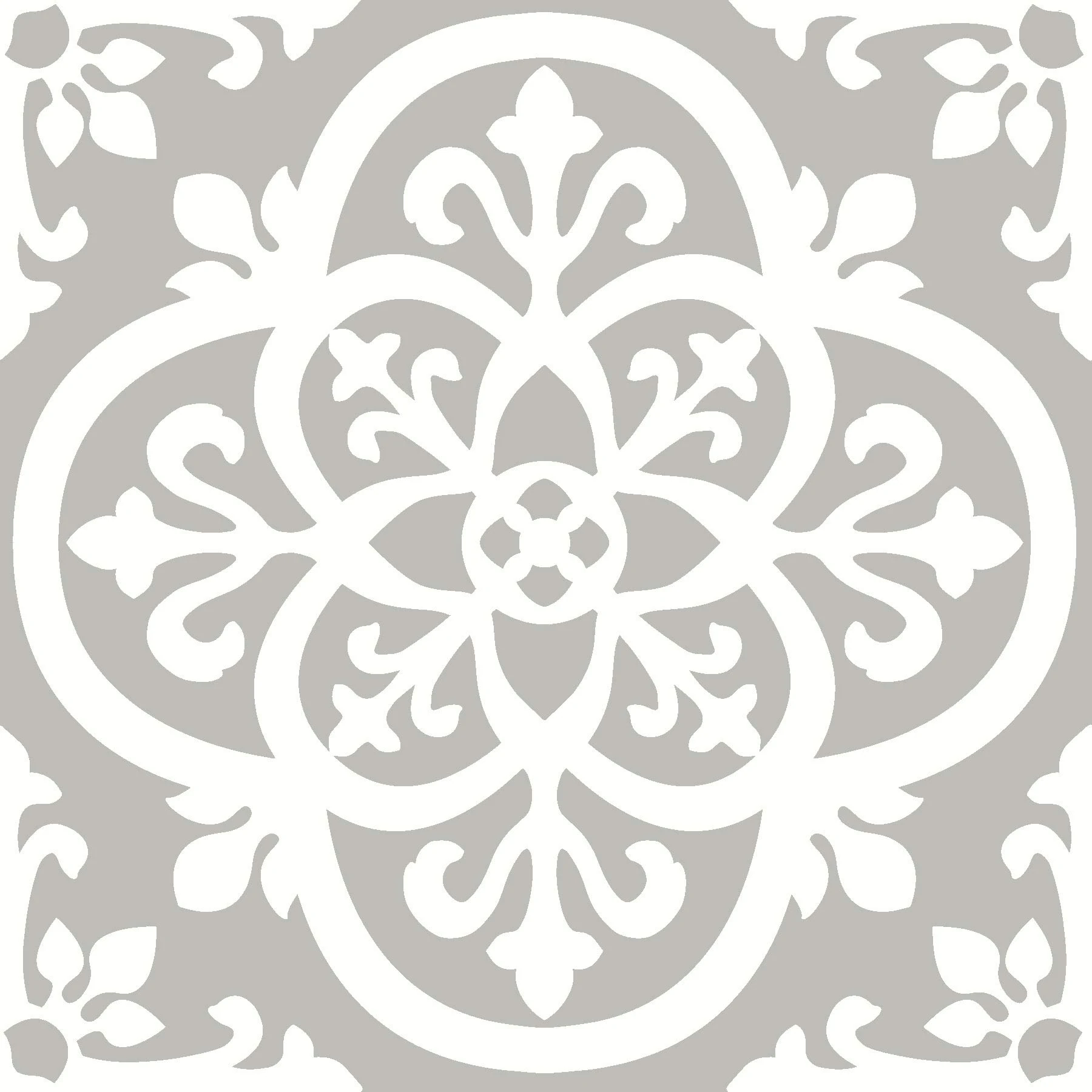 WallPops FP2942 Medina Peel & Stick Floor Tiles, Grey,12 x 12 inches