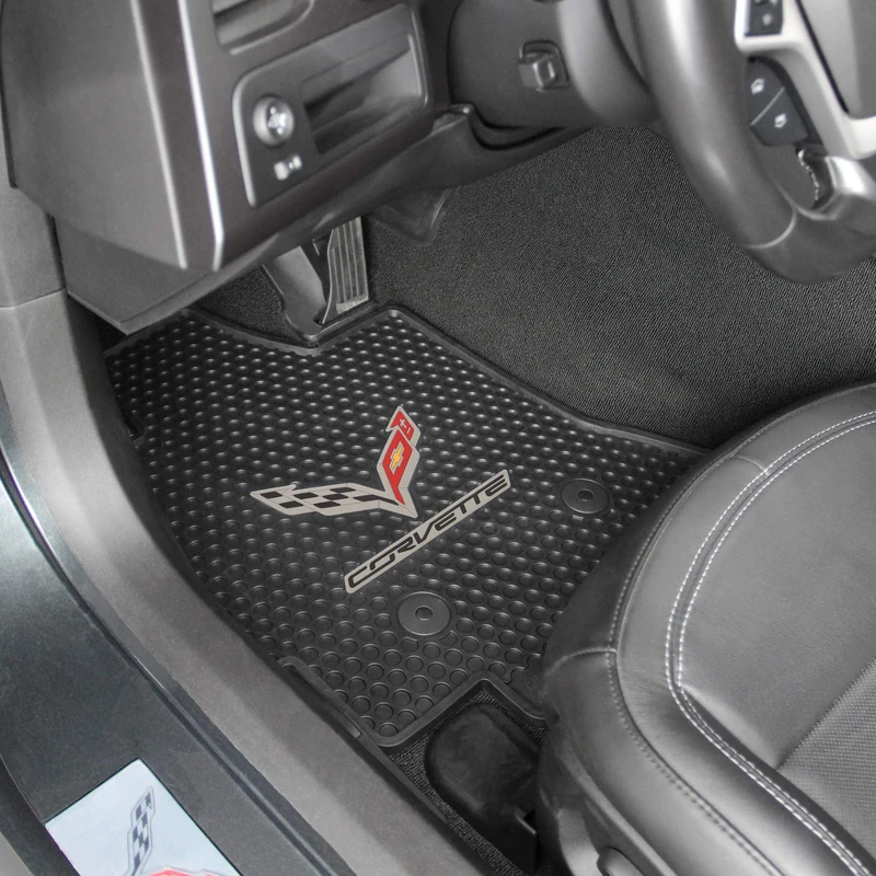 Lloyd Mats Heavy Duty Signature Rubber All Weather Floor Mats for Corvette C7 2014-2019 2pc Set