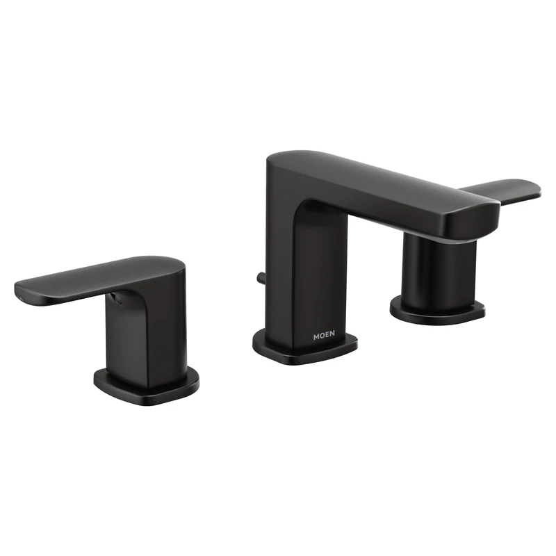 Moen T6920BL Rizon Two-Handle Widespread Bathroom Faucet Without Valve Matte Black