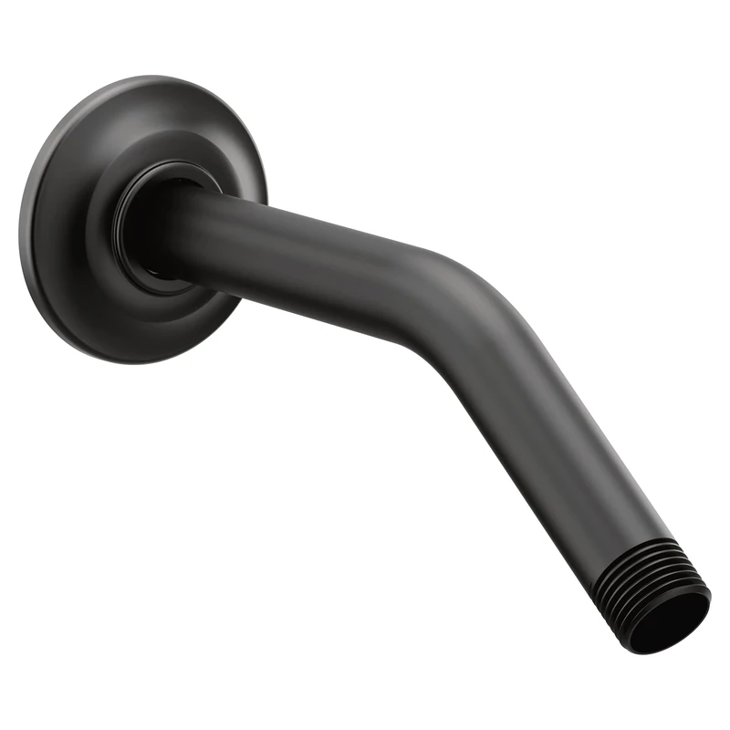 Moen S122BL Collection Accessories-Premium Brushed Nickel 8-Inch Shower Arm, Matte Black