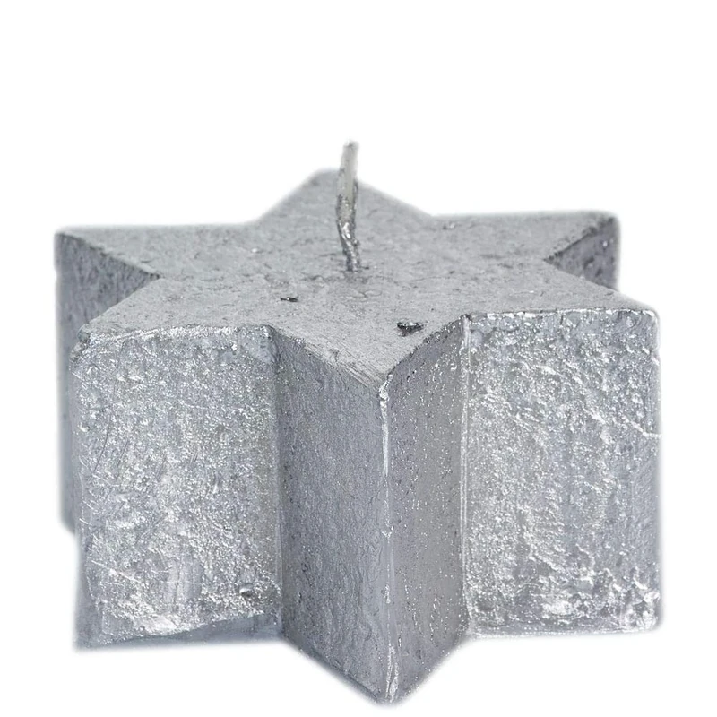 Spaas 12 Star Candles Christmas, ± 8 Hours, Silver