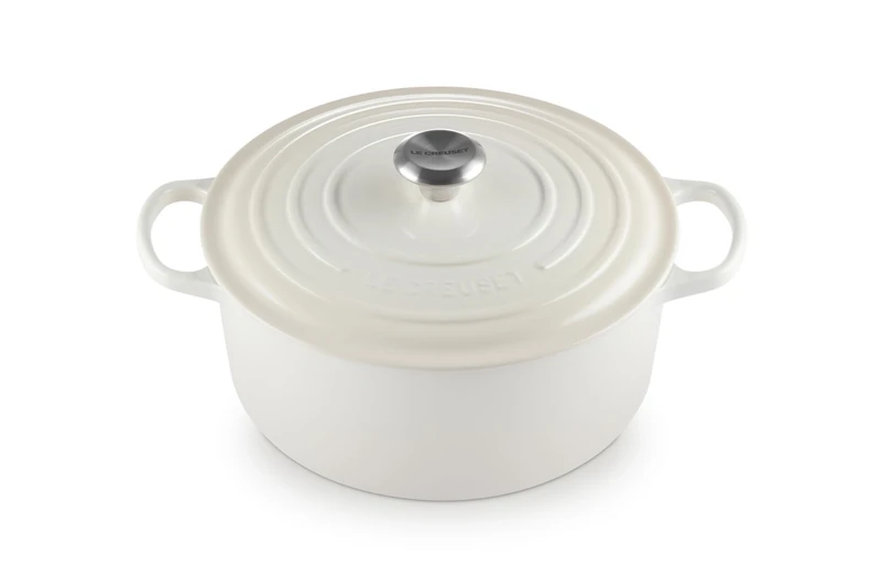 Le Creuset Signature Enamelled Cast Iron Round Casserole Dish With Lid, 28 cm, 6.7 Litre, Meringue, 21177287164430