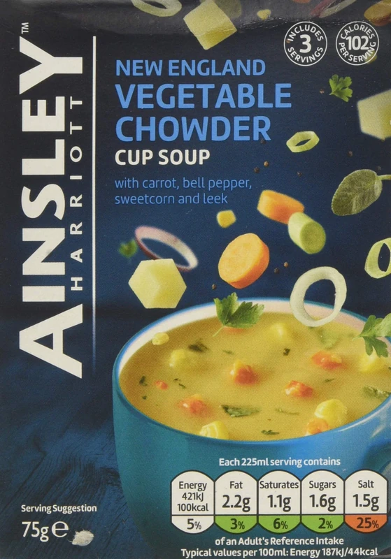 Ainsley Harriott New England Veg Chowder Cup Soup, 75 g, Pack of 12