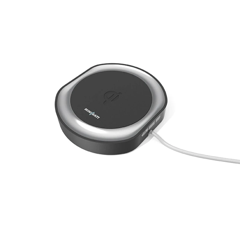 Minibatt - Modular Qi Fast Induction Wireless Charger 15W - Extensible Wireless Charger - Charger Compatible with Qi Wireless Devices - 2 Year Warranty - Grey - Image 1