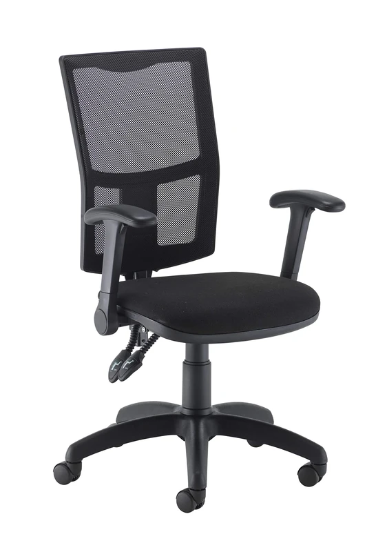 Office Hippo Mesh Back Desk Chair, Ergonomic Home & Office Chair With Height Adjustable Seat & Flip Up Arms, Lumbar Support For Extra Comfort, Daily Use Computer Chair - Black