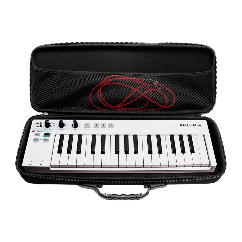 Analog Cases Pulse Case for Arturia KeyStep, Native Instruments M32 or comparable midi Controllers (Transport case Made of Durable, Moulded EVA/Nylon, with Robust Rubber Handle), Black