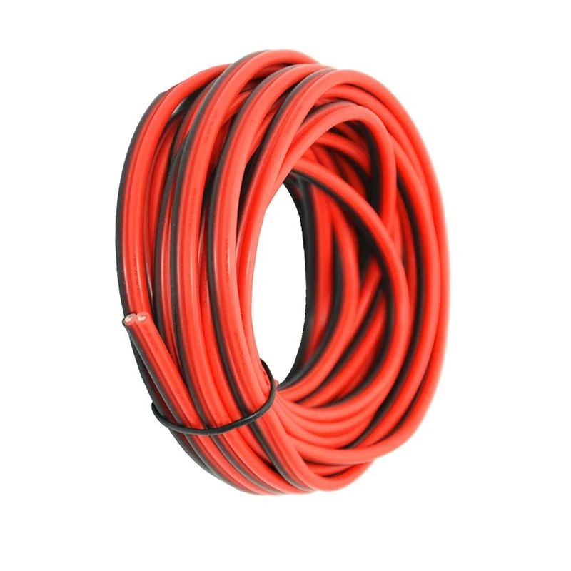 16 AWG Silicone Electrical Wire 20 Meter [Black 10 m Red 10 m] 2 Conductor Parallel Wire line Soft and Flexible 1.3mm² Hook Up Oxygen Free Strands Tinned Copper Wire TUOFENG
