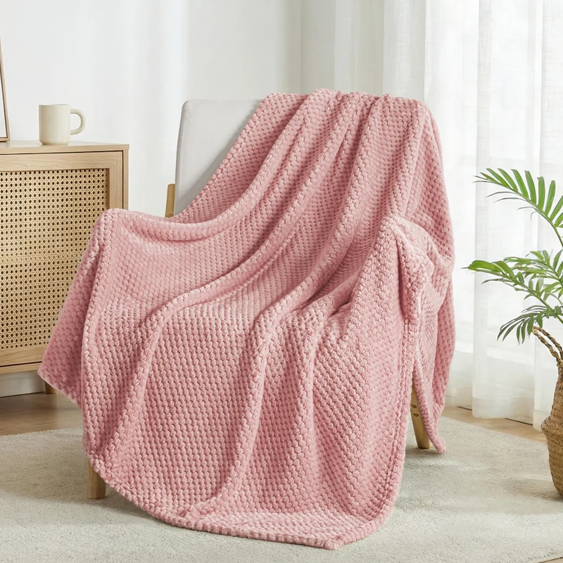 Exclusivo Mezcla Waffle Flannel Fleece Throws & Blankets