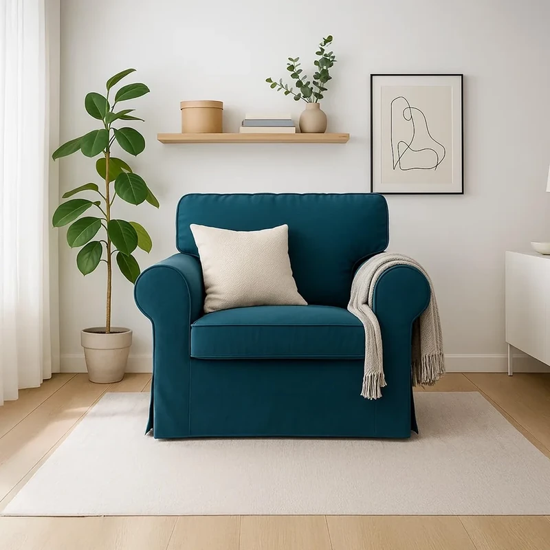 TLYESD TLY Cotton Material Ektorp Chair Cover for IKEA Armchair Slipcover