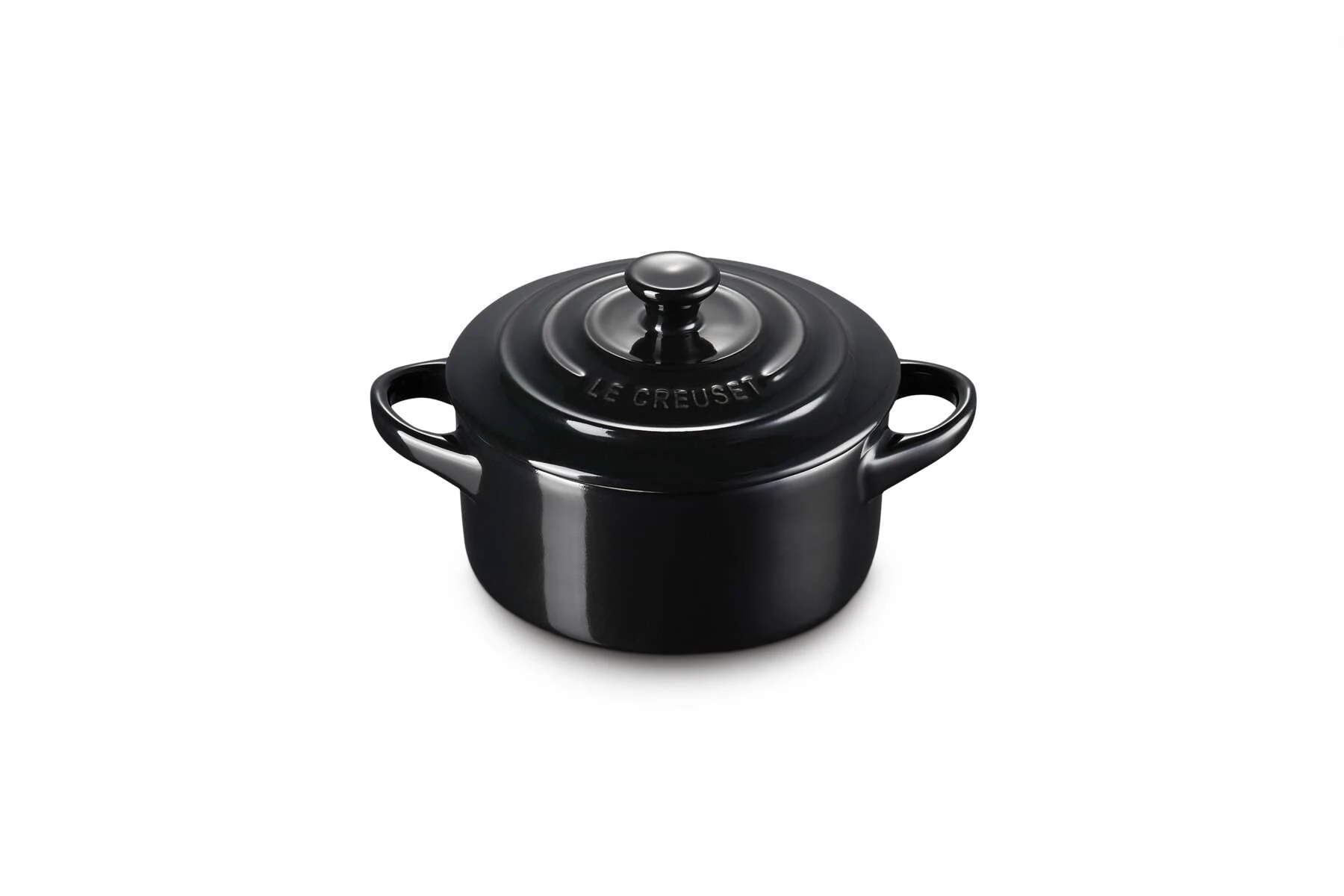 LE CREUSET Stoneware Petite Round Casserole, 0.25 L, Black Onyx, 71901101400000