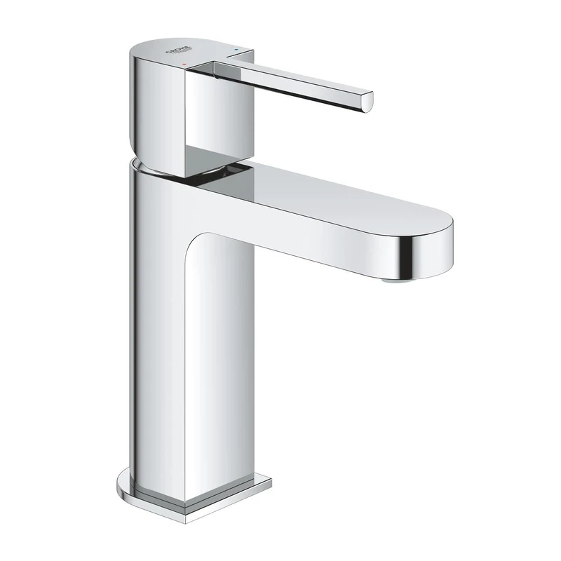 GROHE Plus Single Lever Basin Mixer, S-Size, Smooth Body, Push Open Waste Set Water-Saving Tap in Chrome Finish 33163003