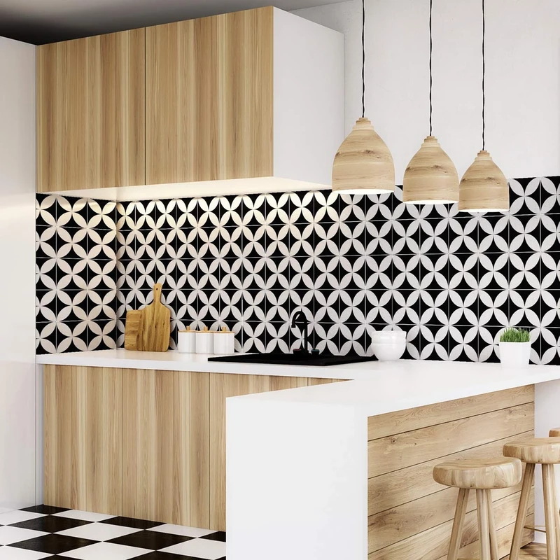 Ambiance Sticker Self-Adhesive Decorative Wall Decal Cement Tile for Bathroom and Kitchen Benigno - Pack of 30 Stickers of 20 x 20 cm