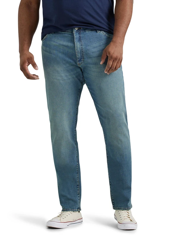 Lee Men's Big & Tall Extreme Motion Athletic Taper Jean, Mega, 42W x 32L