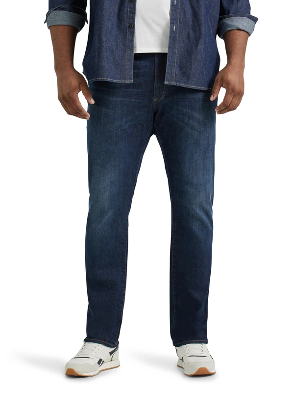Lee Men's Big & Tall Extreme Motion Athletic Taper Jean, Blue Strike, 40W x 36L