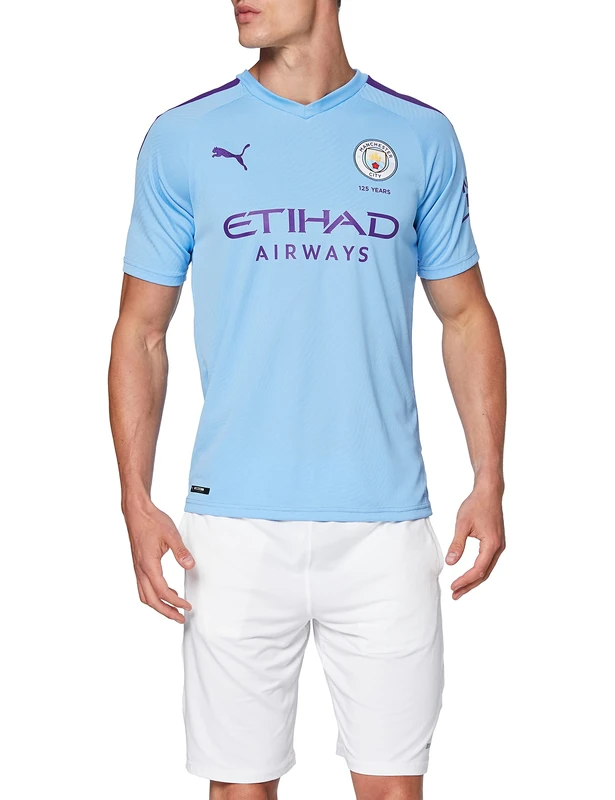 PUMA Herren MCFC Home Shirt Replica De Bruyne Print Trikot, Team Light Blue/Tillandsia Purple, XL