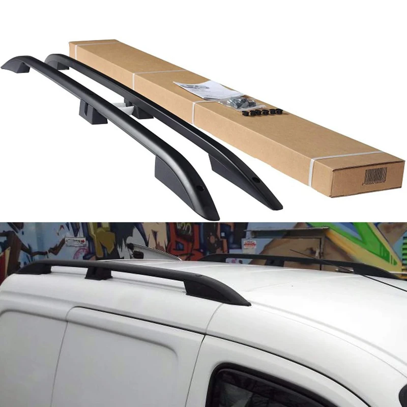 BREMER Aluminium Roof Rails Compatible with VW Caddy 4 (2011-2020) in Matt Black - Image 1