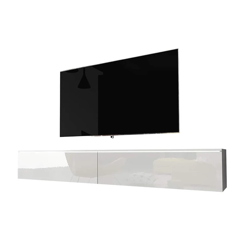 SELSEY KANE - Floating TV Stand/Living Room TV Cabinet/LED / 180 cm/White