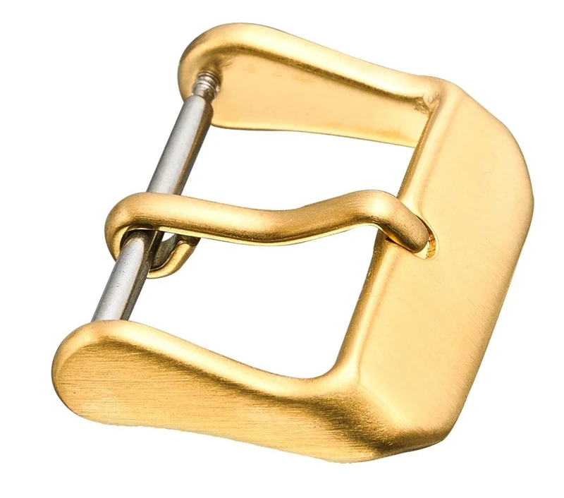 ALPINE INTERNATIONAL Watch Strap Replacement Buckle Clasp in Heavy Duty Steel Material - Yellow -16 mm