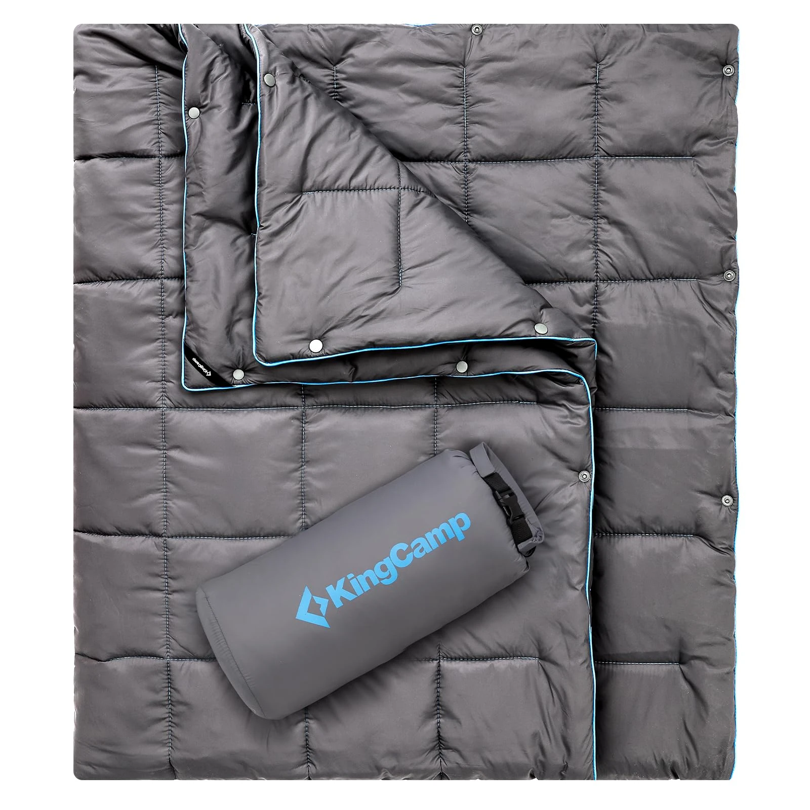 KingCamp Camping Blanket Lightweight Outdoor, Travel Blanket Multifunctional Warm, Sleeping Blankets Ultralight with Snap Button, Sleeping Quilt for Picnics Beach Camping Hiking Car Indoor