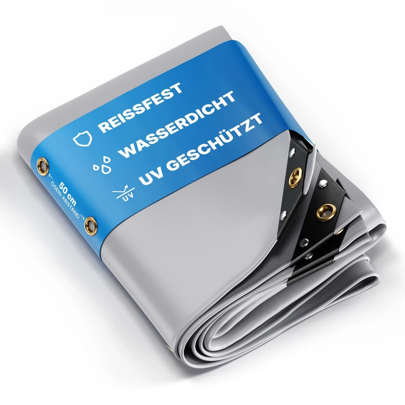 Nemaxx Waterproof Tarpaulin, PVC, Grey, 300x400 cm