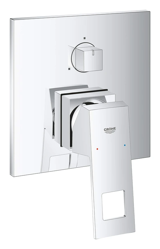 GROHE Eurocube Single-Lever Shower/Bath Mixer Trim Set, 3-Way-Diverter, Concealed Installation, Chrome, 24094000