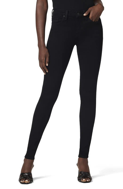 Hudson Women's Nico Midrise Super Skinny Jean, Black, 27W - Image 1