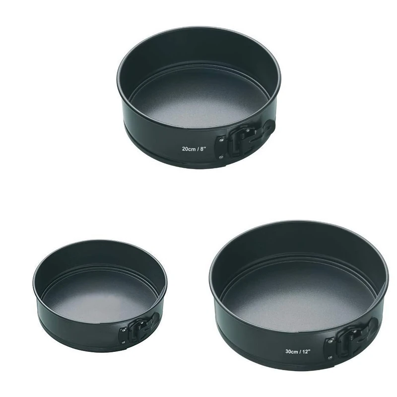 KitchenCraft MasterClass Non Stick Quick-Release Springform Cake Tin with Loose Bases, 20 cm (8 Inch), 23 cm (9 Inch), 30 cm (12 Inch) - Image 1