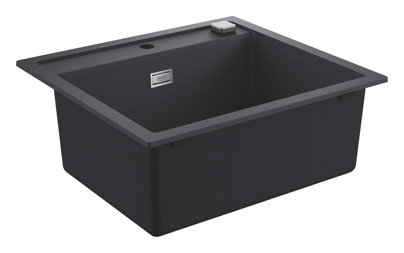 GROHE K700 Composite Sink, 56cm, in Granite Black, Top-Mounted, 1 Bowl, with Overflow and Automatic Waste Fitting 31651AP0