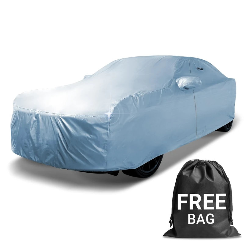 icarcover Car Cover All Weather Snowproof/Waterproof/Windproof/Dustproof/Scratch Resistant Automobiles Indoor Outdoor Full for Sedan Length Up to 175"