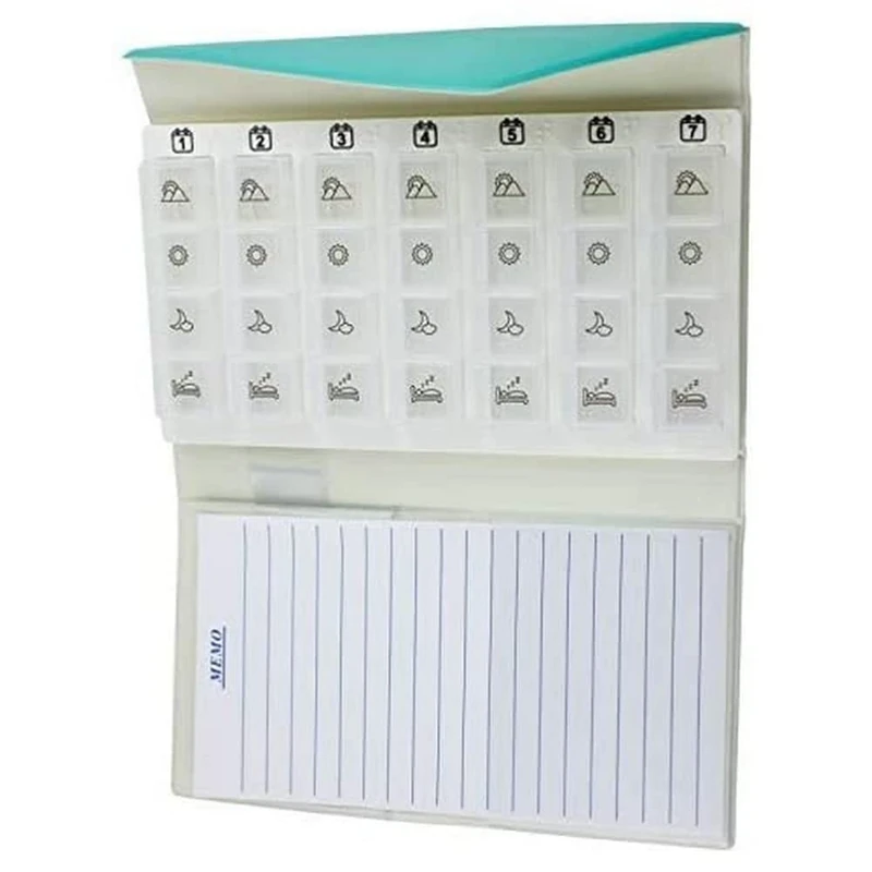 Mobiclinic, 4 Dosis Weekly Pill Dispenser, with Wallet and Notepad