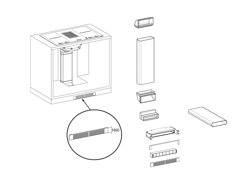 Franke Recirculation mode mounting kit for cooker hood – 112.0539.568