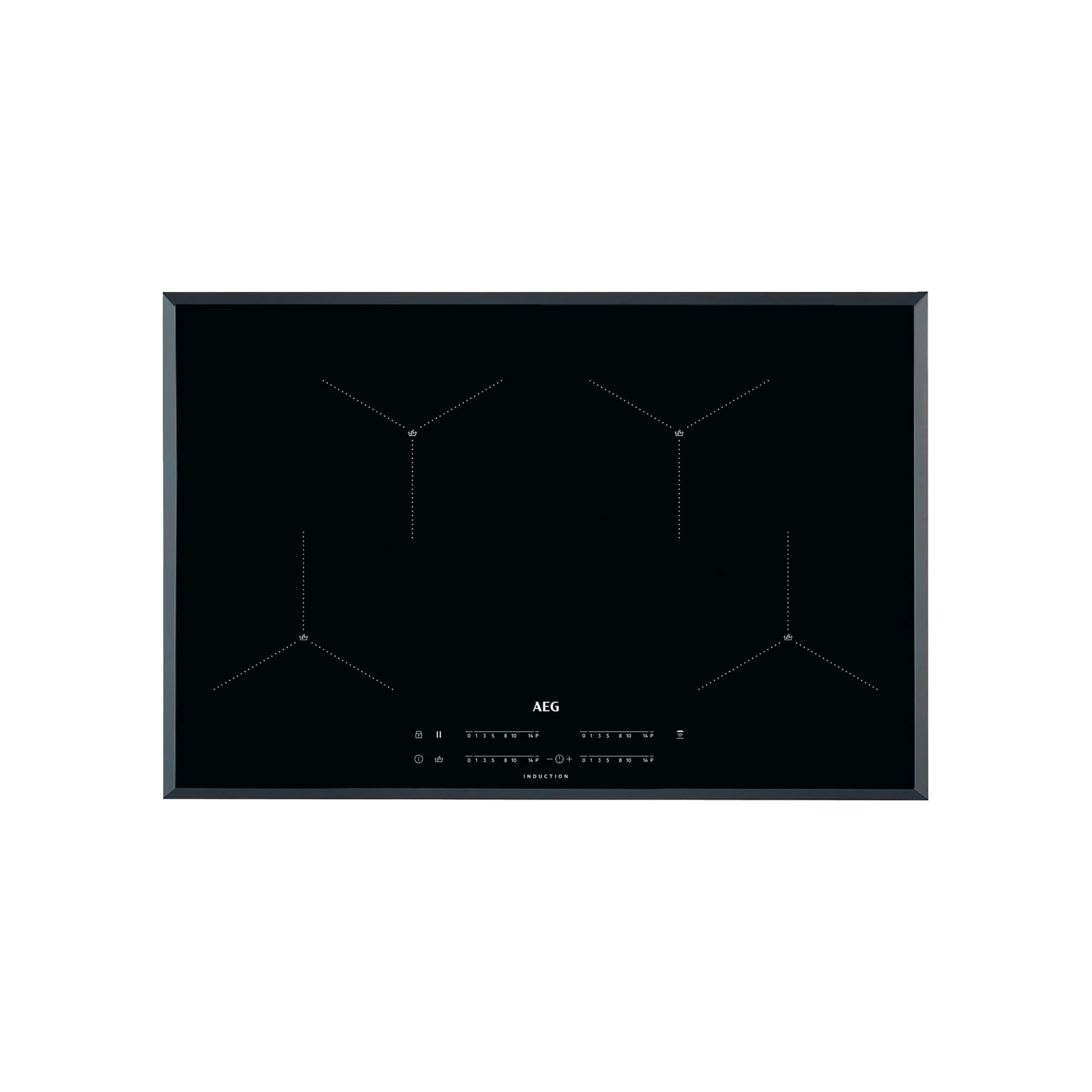 AEG IAE84411FB 75cm 4-Induction Zone Hob with Auto Switch Off - Black
