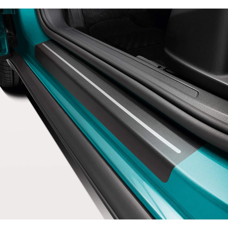 Volkswagen 2GM071310 Door Sill Protector Black with Silver Stripes