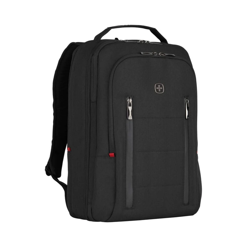 Wenger CityTraveler 16" Laptop Backpack, Padded 16" Laptop & 12" Tablet Pockets, Expandable Main Compartment, Waterproof Quick‑Access Pockets, SmartOrg Organizer, Trolley Sleeve, Black