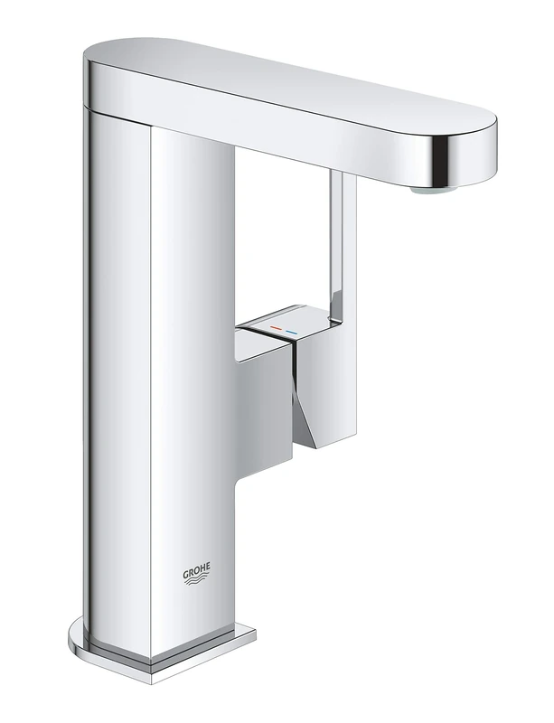 GROHE Plus Single Lever Basin Mixer, M-Size, Swivel Spout, Push Open Waste Set. Water-Saving Tap in Chrome Finish. 23872003