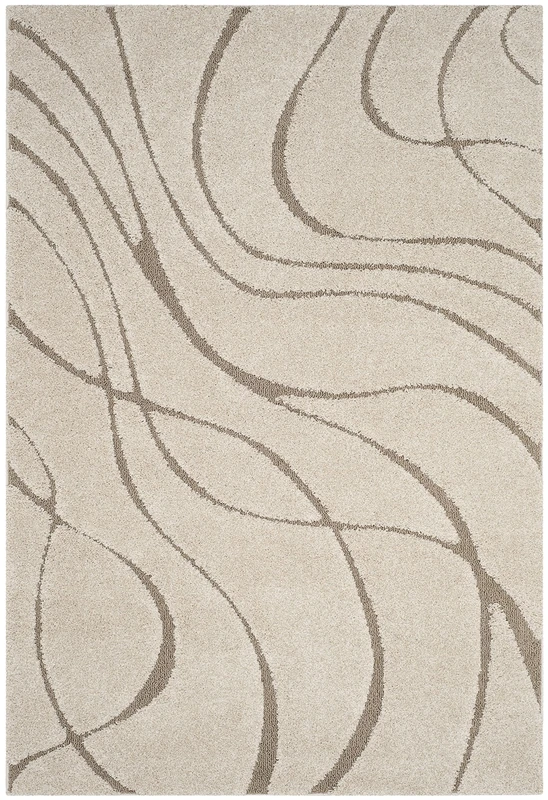 Safavieh Shag Rug for Living Room, Dining Room, Bedroom - Florida Shag Collection, High Pile, in Cream and Beige, 69 X 152 cm - Image 1