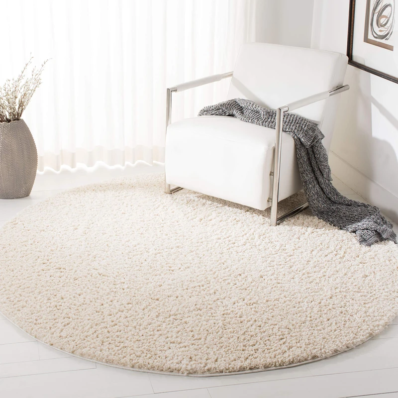 Safavieh Shag Rug for Living Room, Dining Room, Bedroom - August Shag Collection, Short Pile, in Ivory, 79 X 244 cm - Image 1