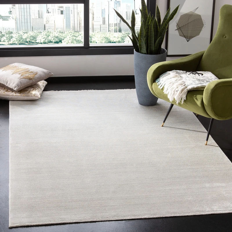 SAFAVIEH Contemporary Rug for Living Room, Dining Room, Bedroom - Dream Collection, Short Pile, in Ivory and Ivory, 152 X 244 cm