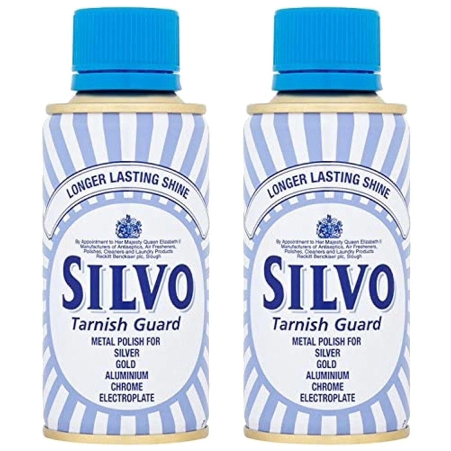 Silvo Tarnish Guard Metal Polish for Long-Lasting Shine | All-Purpose Metal Polish for Silver, Gold, Aluminum, Chrome & Electroplate (Pack of 2, 175ml each)