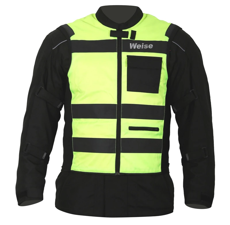 WEISE Flare Orange/Neon Yellow Hi-Viz Reversible Reflective Motorcycle Cycling Gilet Vest (S)
