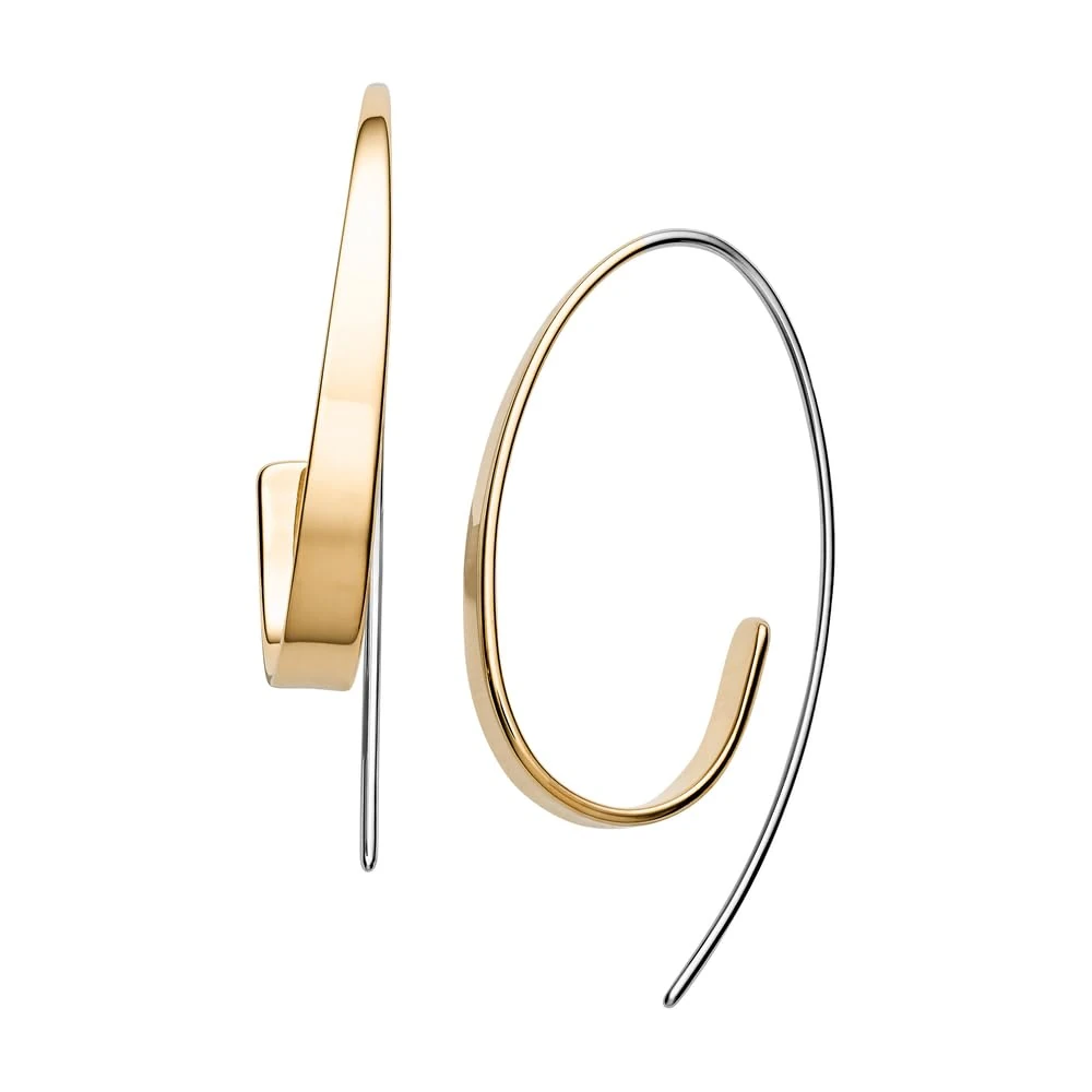 Skagen Earrings for Women Kariana, Height: 1 mm Length: 40 mm Width: 4 mm Gold Stainless Steel Earrings, SKJ1217998