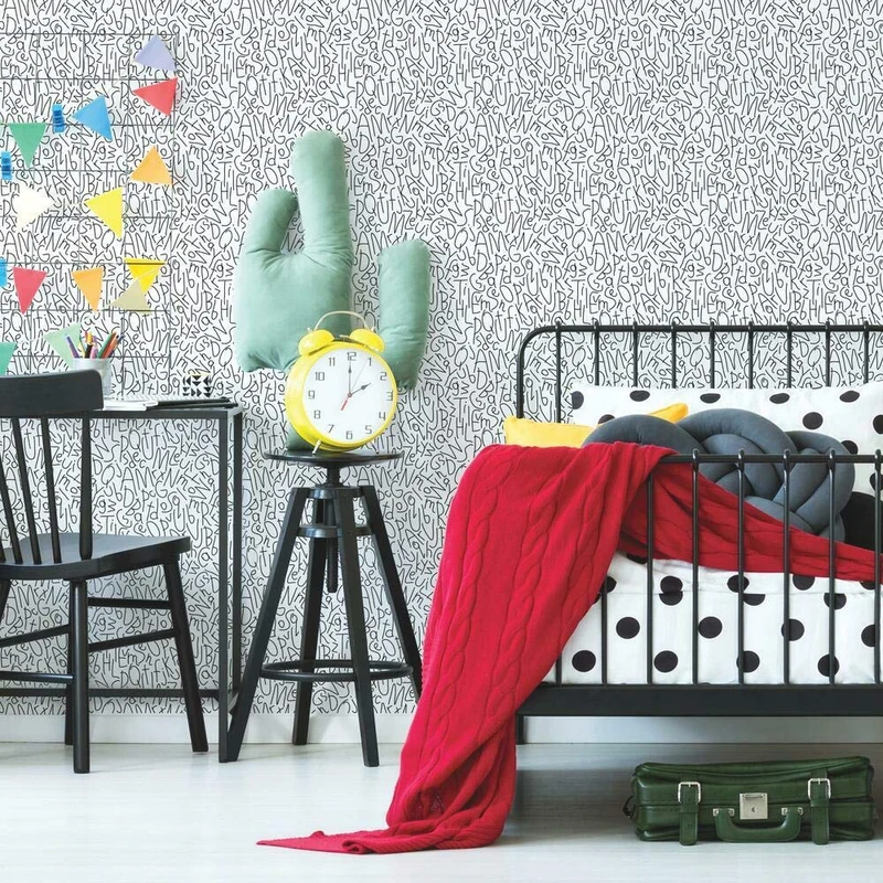RoomMates Alphabet Jumble Peel and Stick Wallpaper