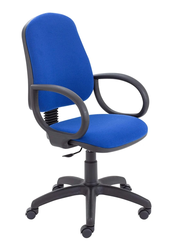 Office Hippo High Back Swivel Desk Chair, Ergonomic Home & Office Chair With Height Adjustable Seat & Backrest, Fixed Arms For Extra Comfort, Computer Chair For Daily Use - Royal Blue